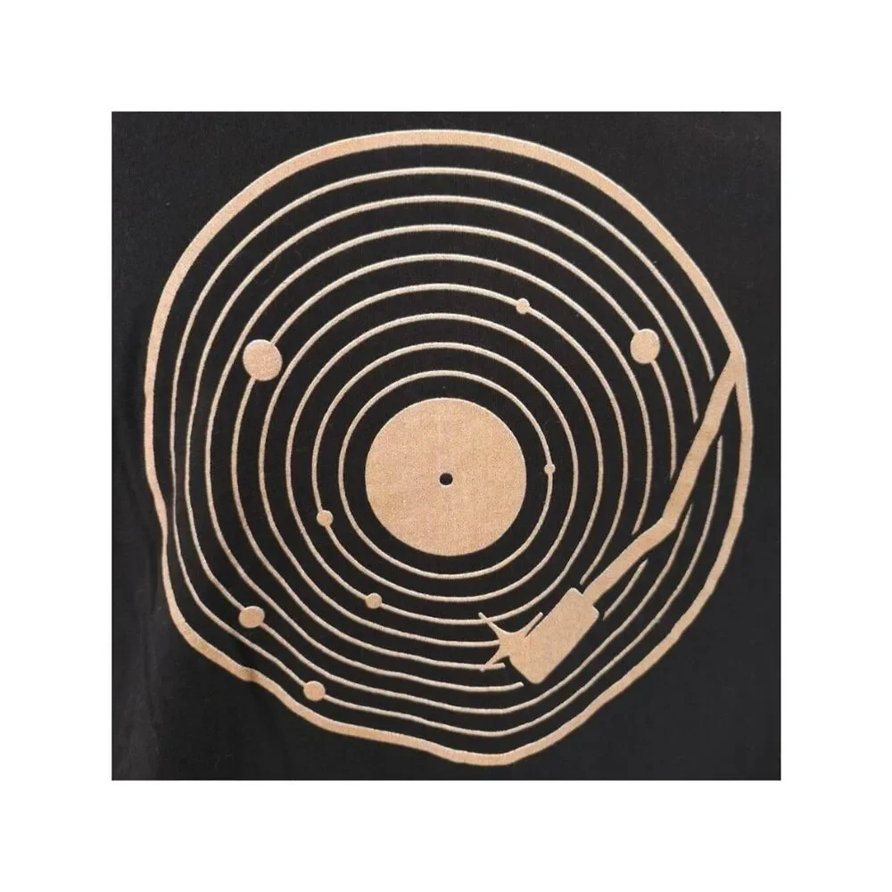Turntable T Shirt Mens Size Large Black Vinyl Record Music Lover - Picture 3 of 6